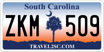 SC license plate ZKM509