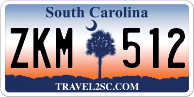 SC license plate ZKM512