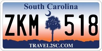 SC license plate ZKM518