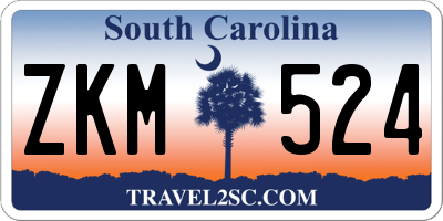 SC license plate ZKM524