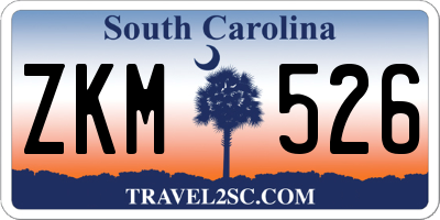 SC license plate ZKM526