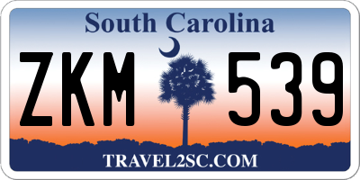SC license plate ZKM539