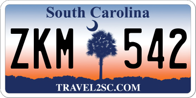 SC license plate ZKM542