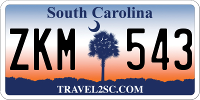 SC license plate ZKM543