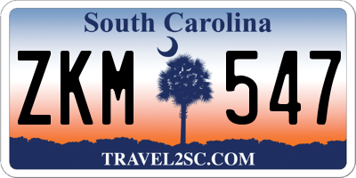 SC license plate ZKM547