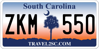 SC license plate ZKM550