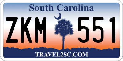 SC license plate ZKM551