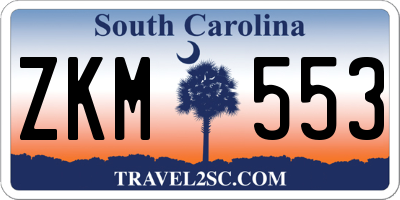 SC license plate ZKM553