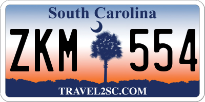 SC license plate ZKM554
