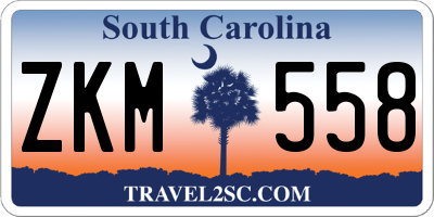 SC license plate ZKM558