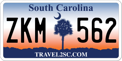 SC license plate ZKM562