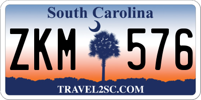 SC license plate ZKM576