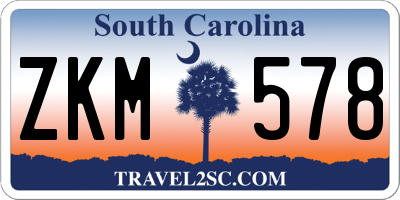 SC license plate ZKM578