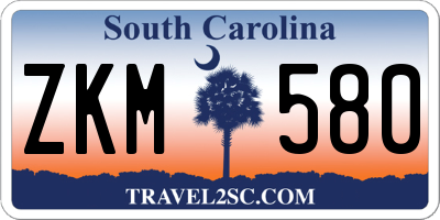 SC license plate ZKM580
