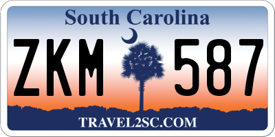 SC license plate ZKM587