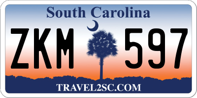 SC license plate ZKM597