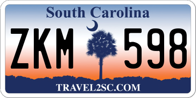 SC license plate ZKM598