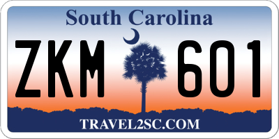SC license plate ZKM601