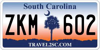 SC license plate ZKM602