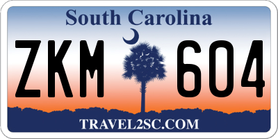 SC license plate ZKM604