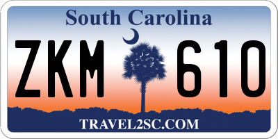 SC license plate ZKM610