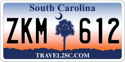 SC license plate ZKM612