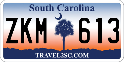 SC license plate ZKM613