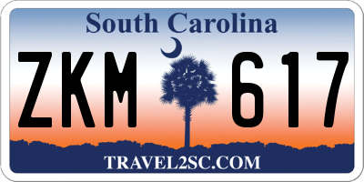 SC license plate ZKM617