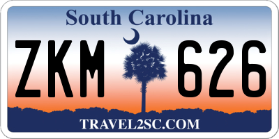 SC license plate ZKM626