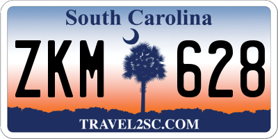 SC license plate ZKM628