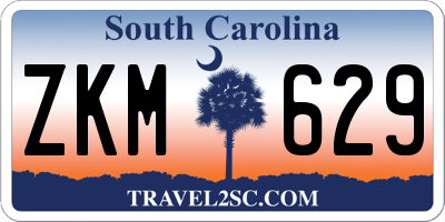 SC license plate ZKM629
