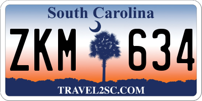 SC license plate ZKM634