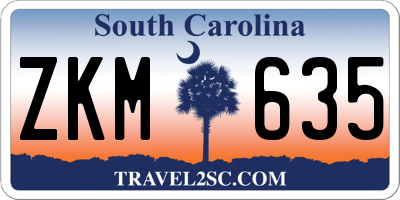 SC license plate ZKM635