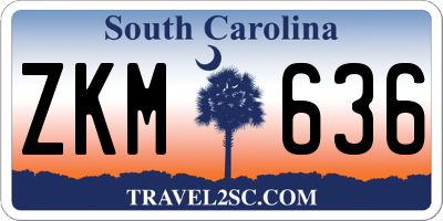 SC license plate ZKM636