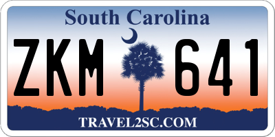 SC license plate ZKM641