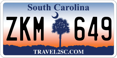 SC license plate ZKM649