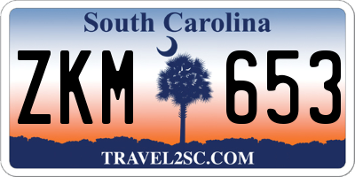 SC license plate ZKM653
