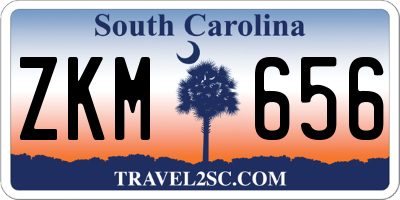 SC license plate ZKM656