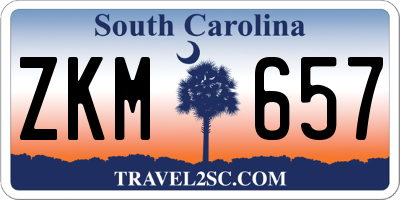 SC license plate ZKM657