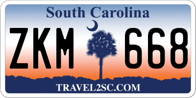 SC license plate ZKM668
