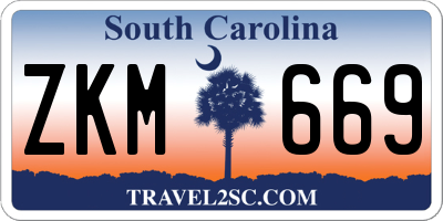 SC license plate ZKM669
