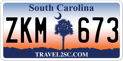 SC license plate ZKM673