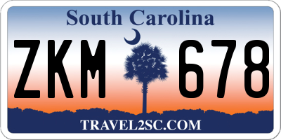 SC license plate ZKM678