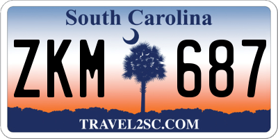 SC license plate ZKM687