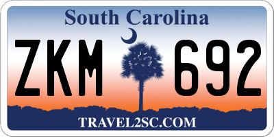 SC license plate ZKM692