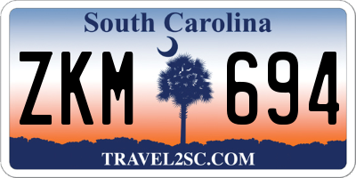 SC license plate ZKM694