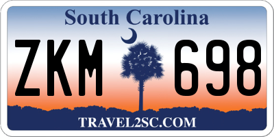 SC license plate ZKM698