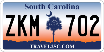 SC license plate ZKM702