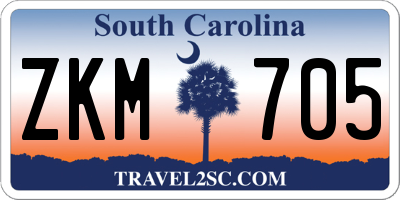 SC license plate ZKM705