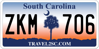 SC license plate ZKM706